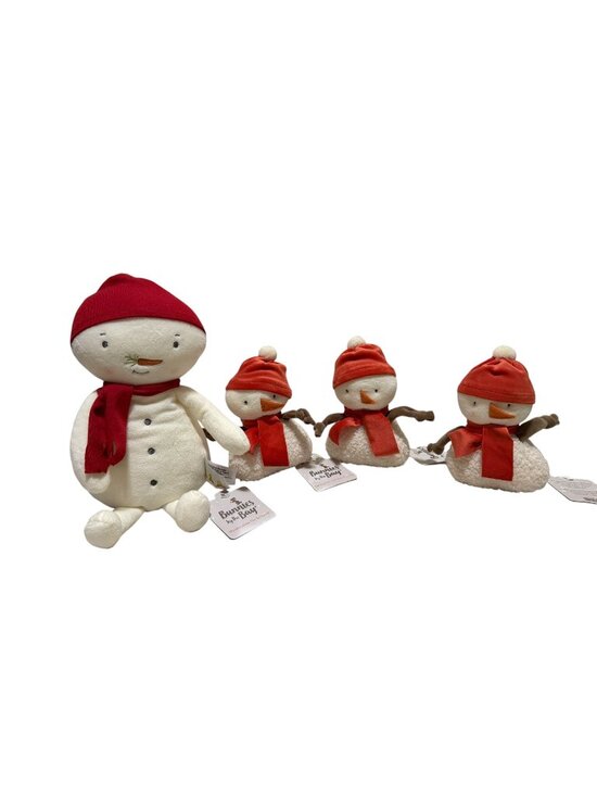 Bunnies by the Bay Other - Bunnies By The Bay Marshmallow Snowman Set of 4 Plush Toys With Tags Christmas
